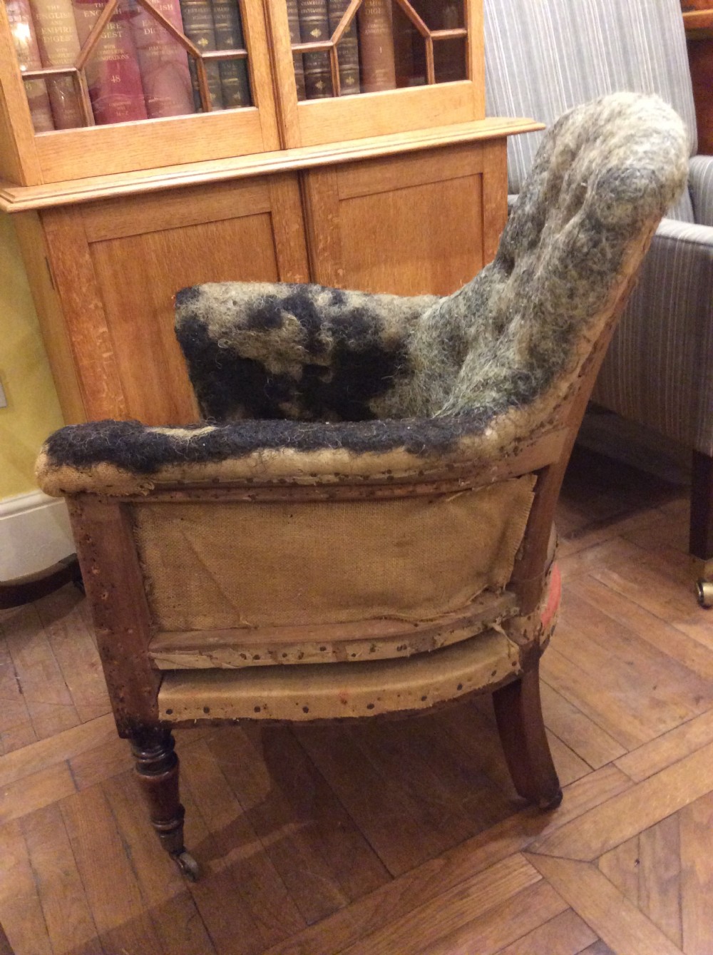 19thC Regency simulated rosewood armchair for upholstery View V