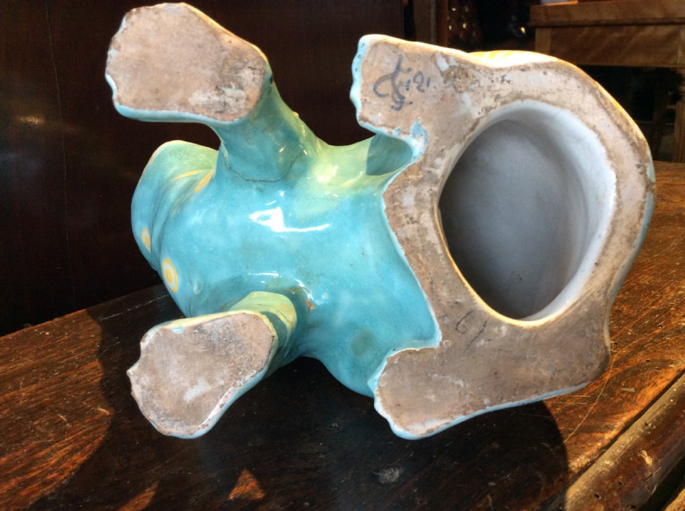 Early 20thC Ceramic cat ( signed on left leg) View X