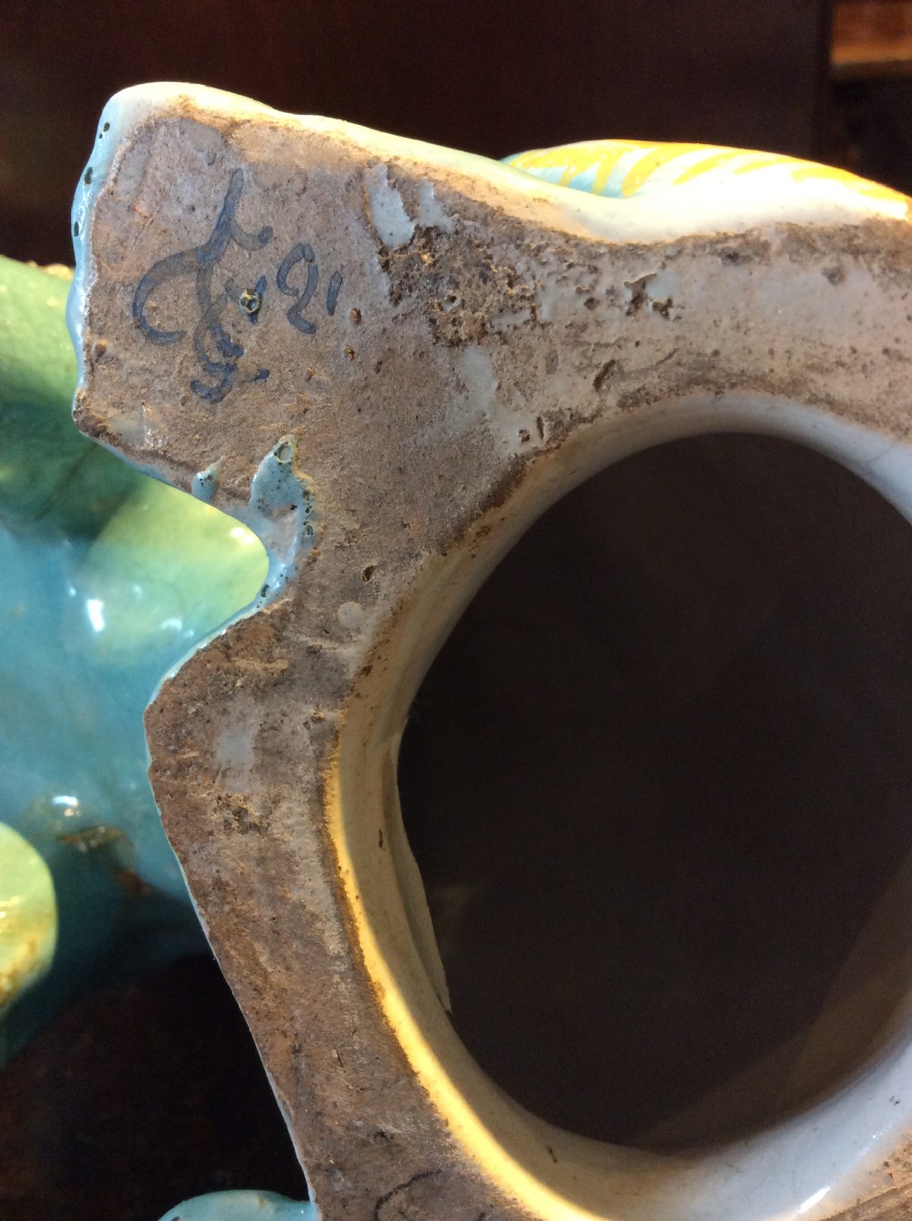 Early 20thC Ceramic cat ( signed on left leg) View XI