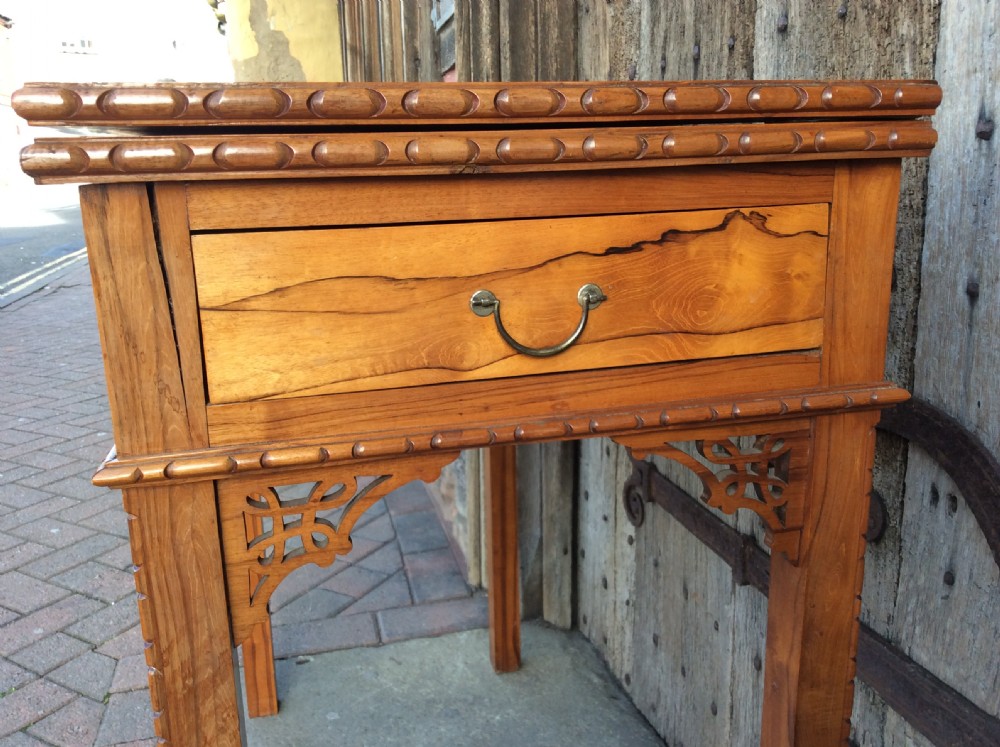 19thC Calamander Chinese export tea table View IV