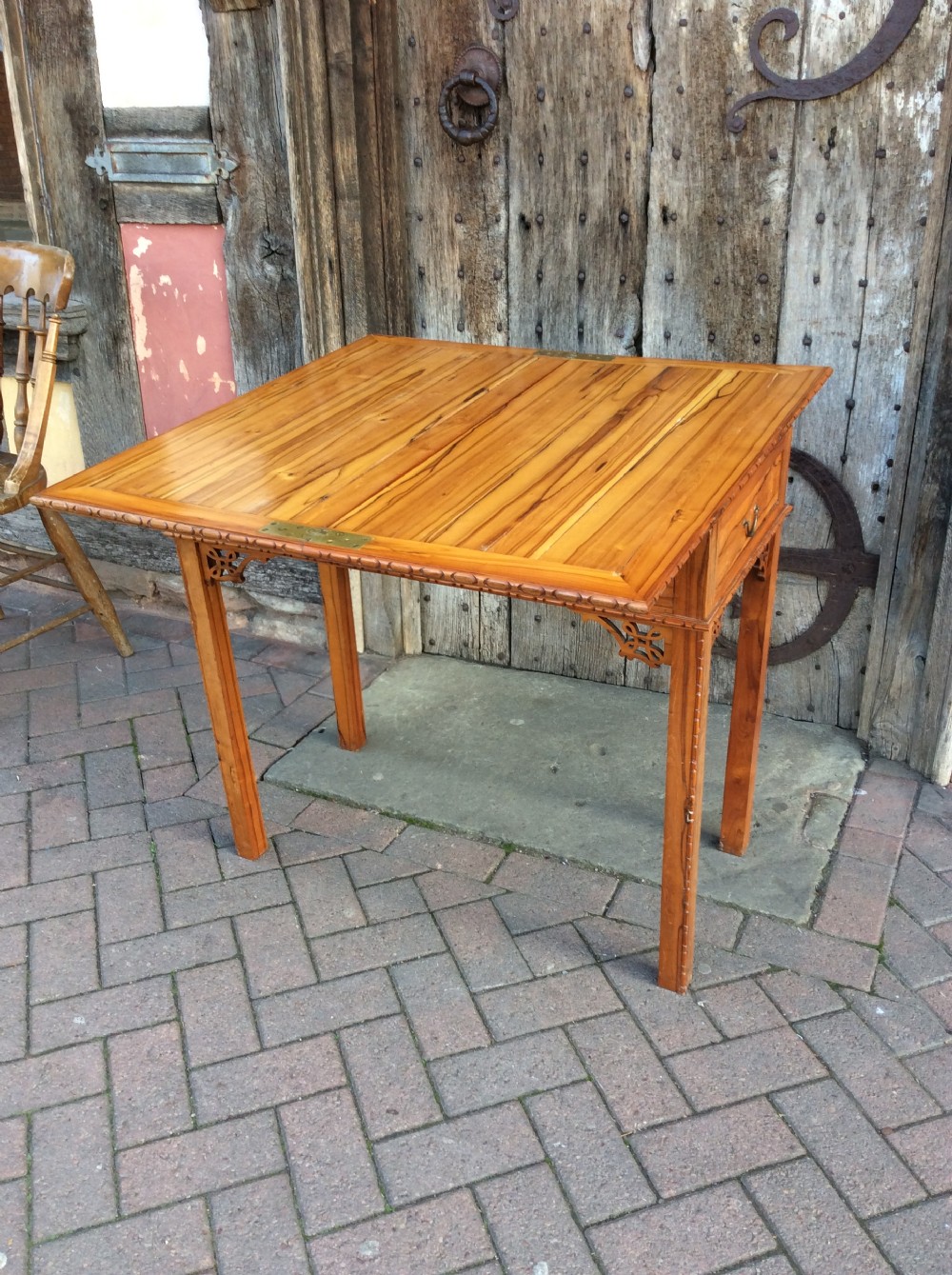 19thC Calamander Chinese export tea table View VIII