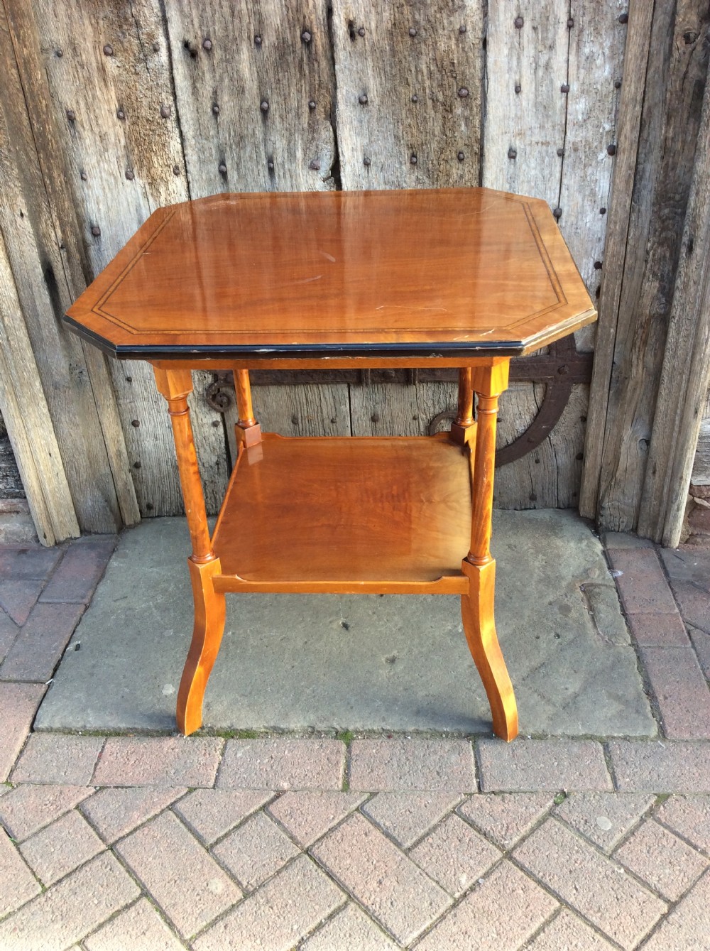 Late 19thC two tier mahogany table