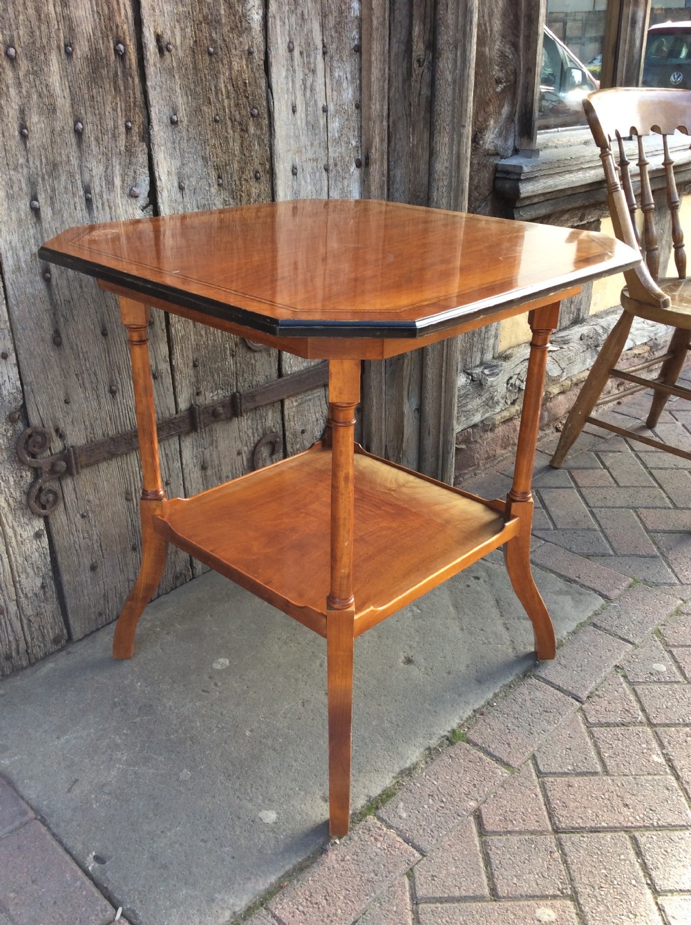 Late 19thC two tier mahogany table View IV