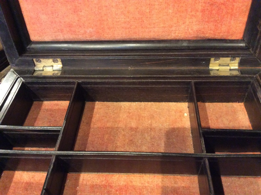 19thC rosewood box with bone inlay View IX