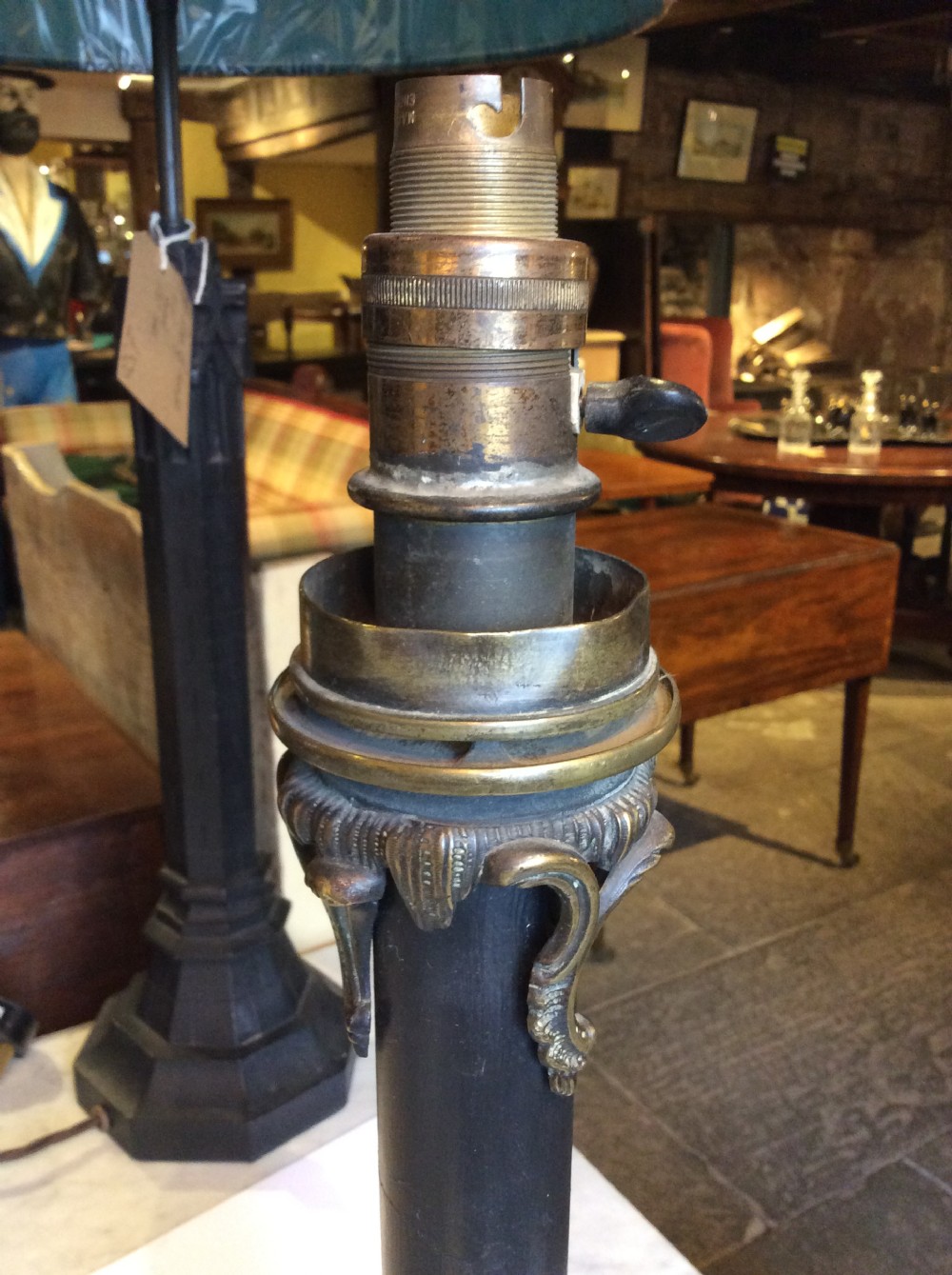19thC Brass lamp View II