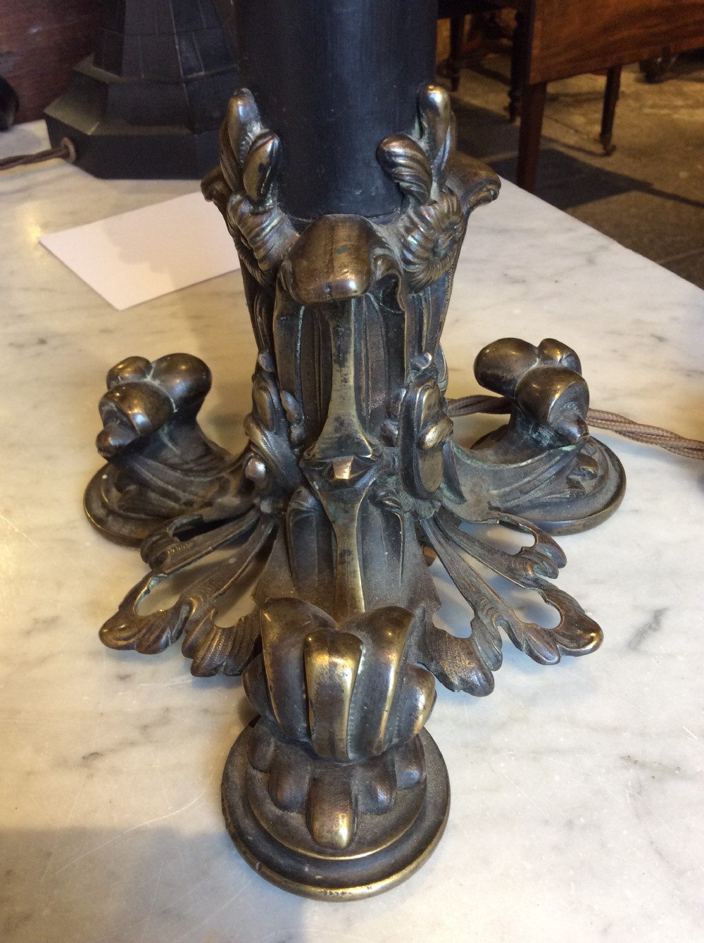 19thC Brass lamp View IV