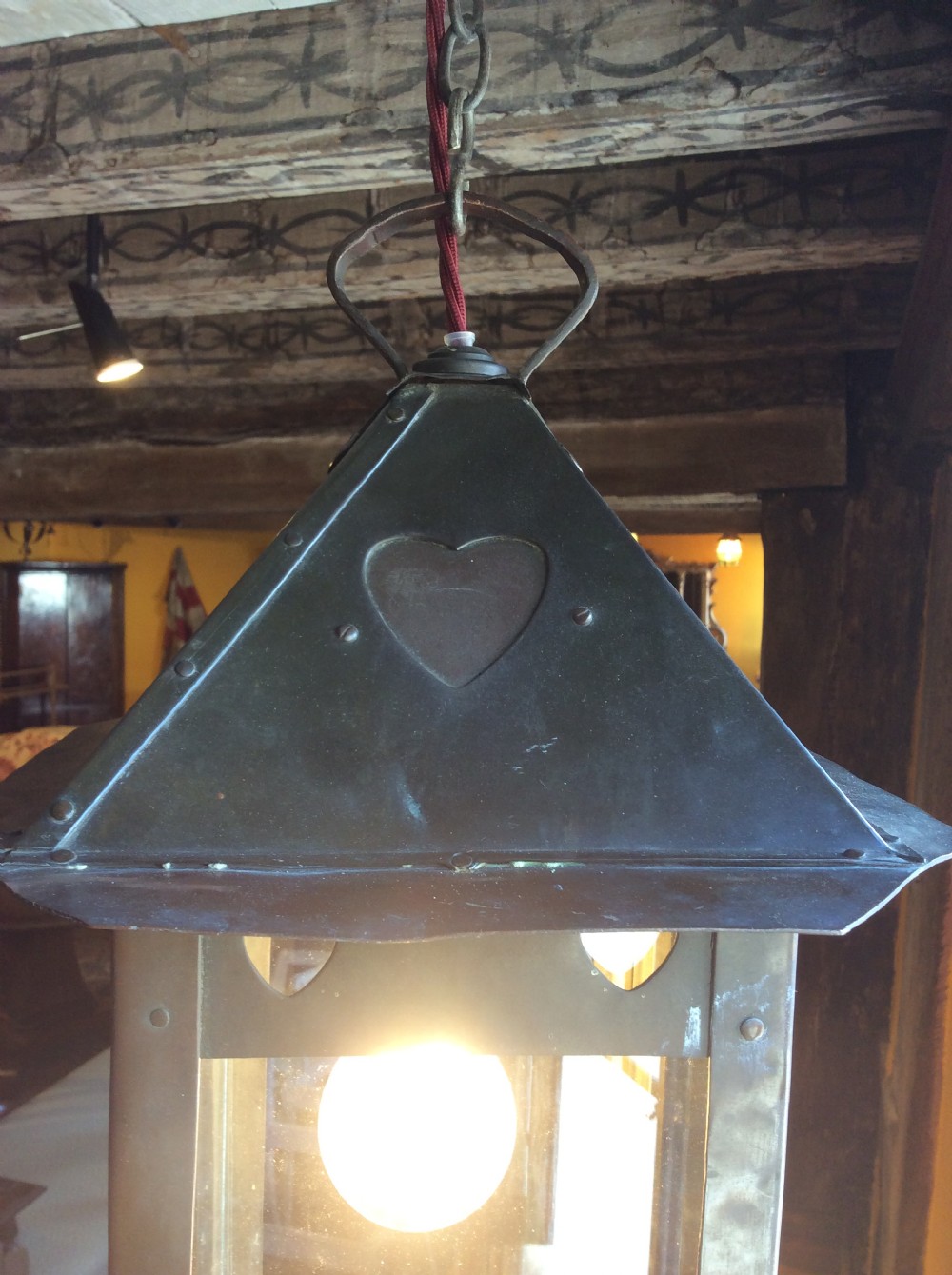 Arts & Crafts Voysey style copper lantern View II