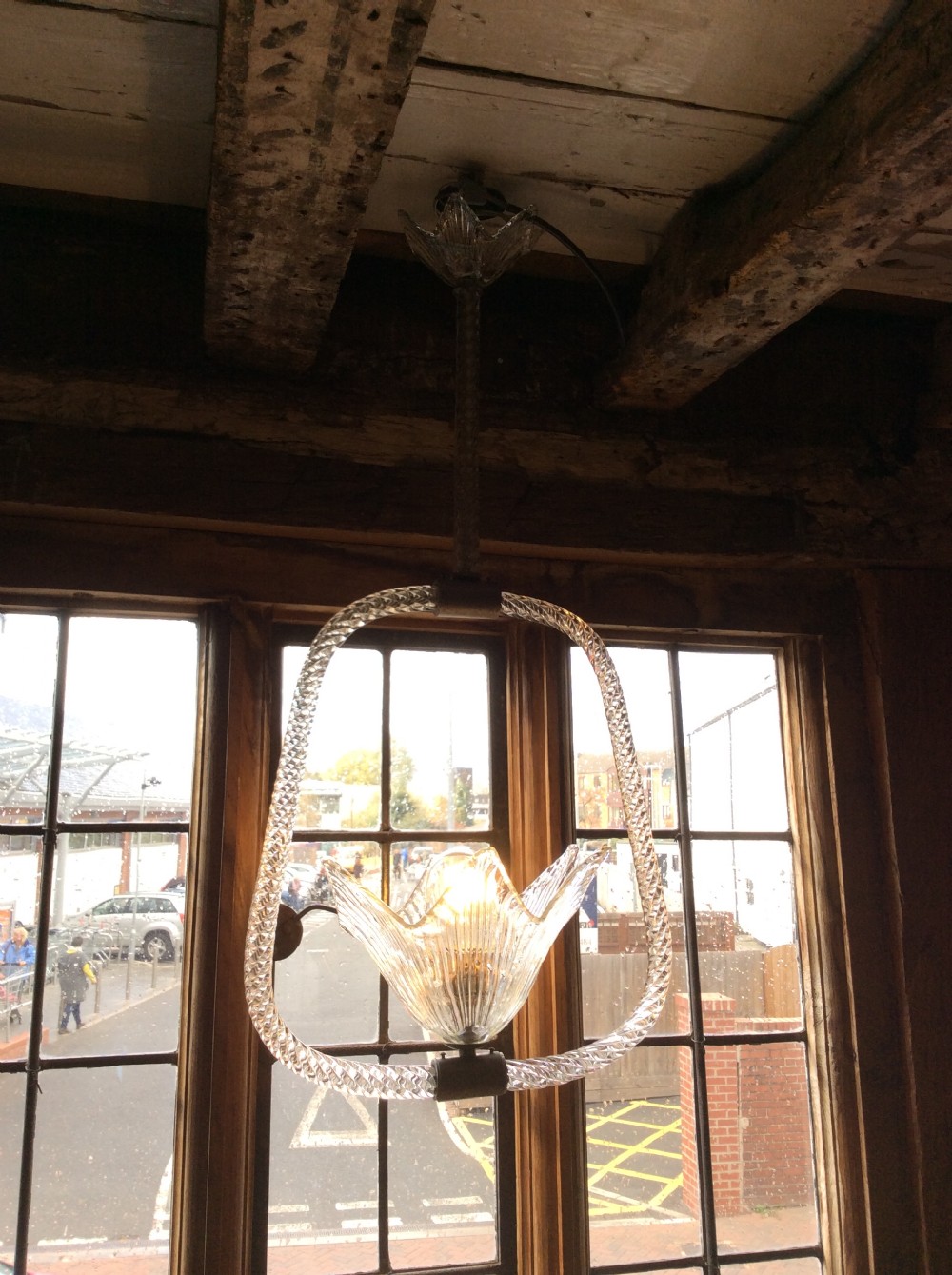 19thC Cut glass pendant light View II