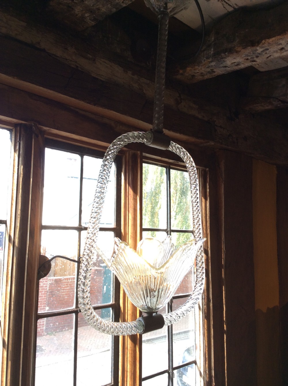19thC Cut glass pendant light View III