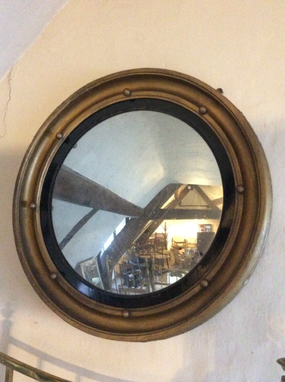 19thC Convex mirror View IV