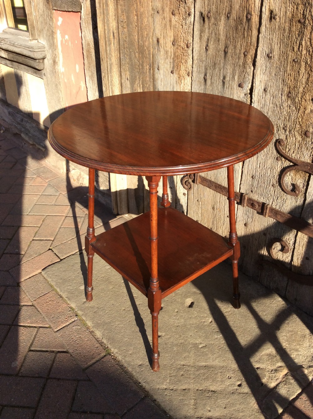 19thC mahogany 2 tier table View III
