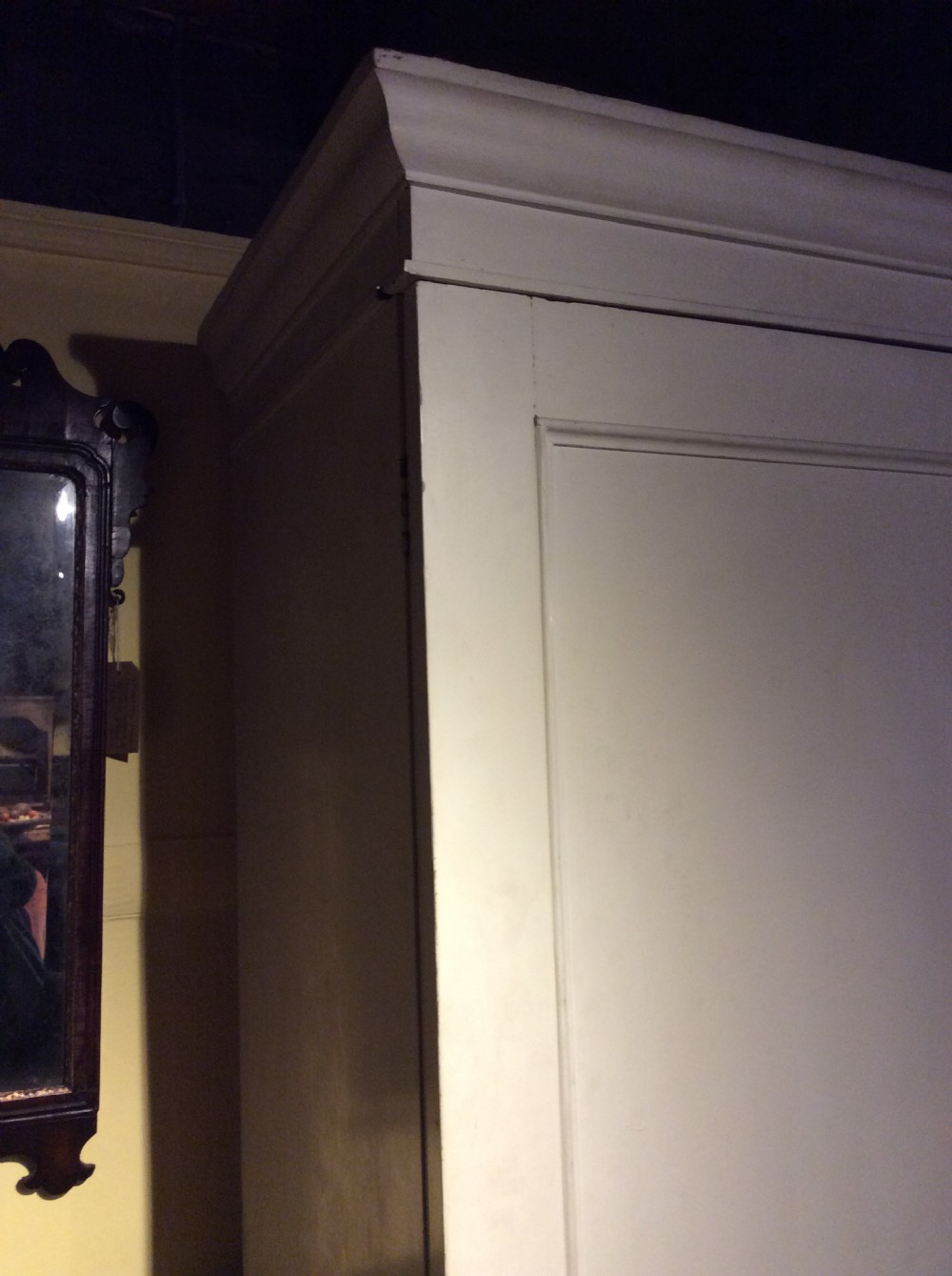 19thC Country estate painted pine  2 door wardrobe View V