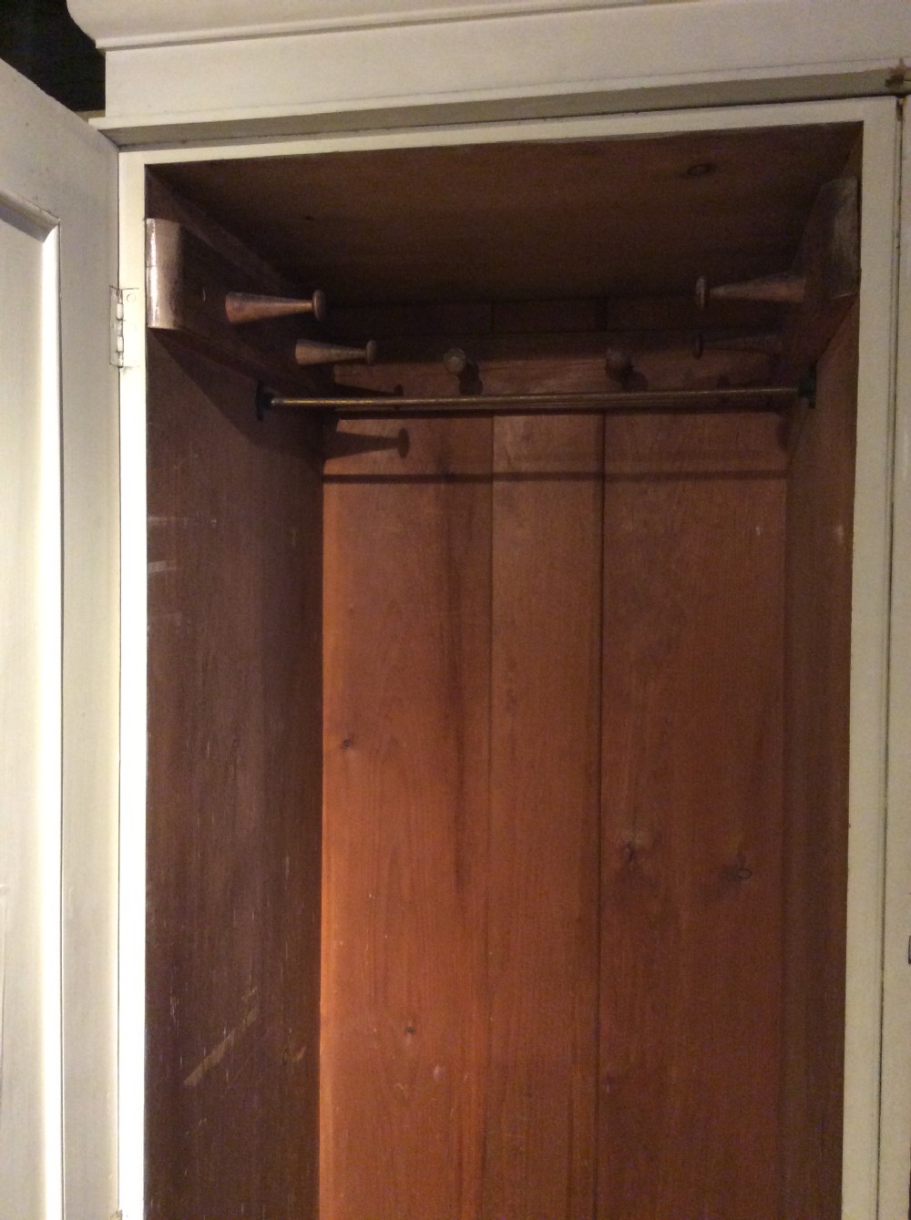 19thC Country estate painted pine  2 door wardrobe View VII