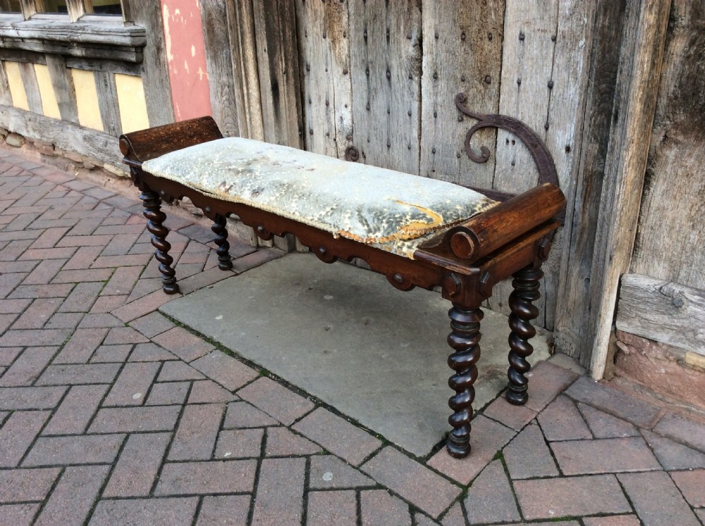 19thC Oak window seat