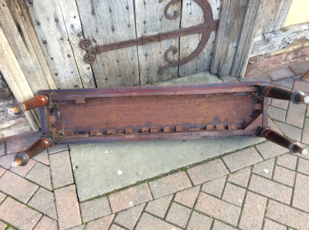 19thC Mahogany hall bench View III