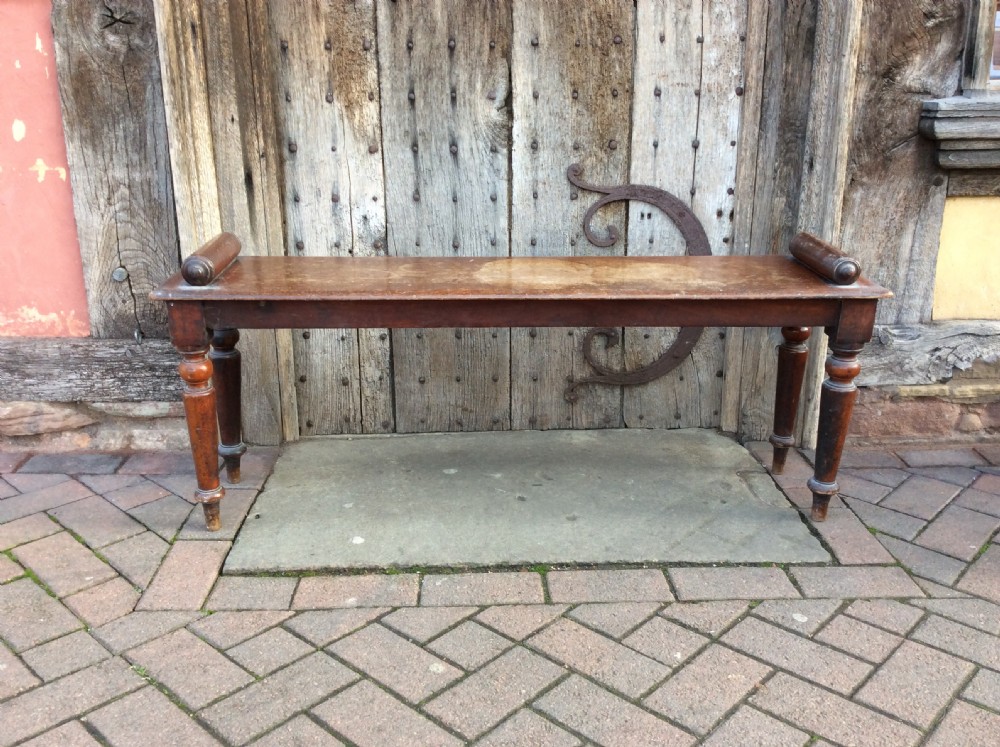 19thC Mahogany hall bench