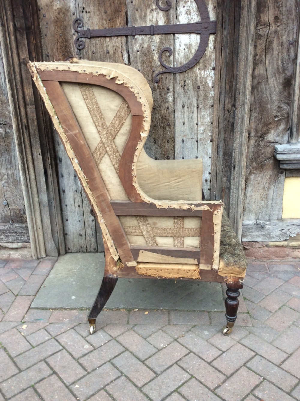 19thC Simulated Rosewood wing armchair View IV