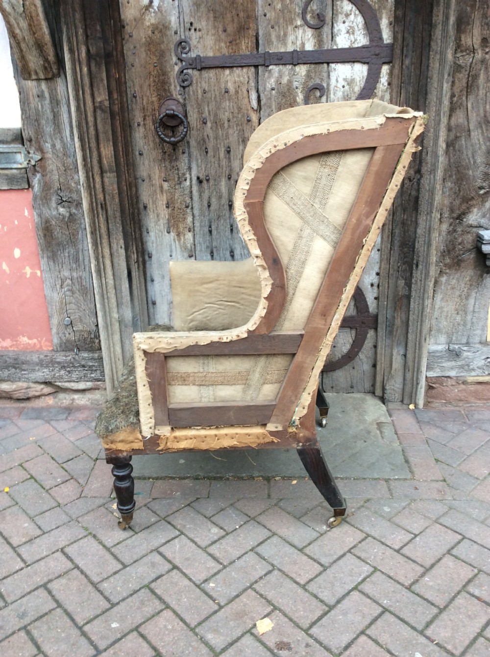 19thC Simulated Rosewood wing armchair View VI