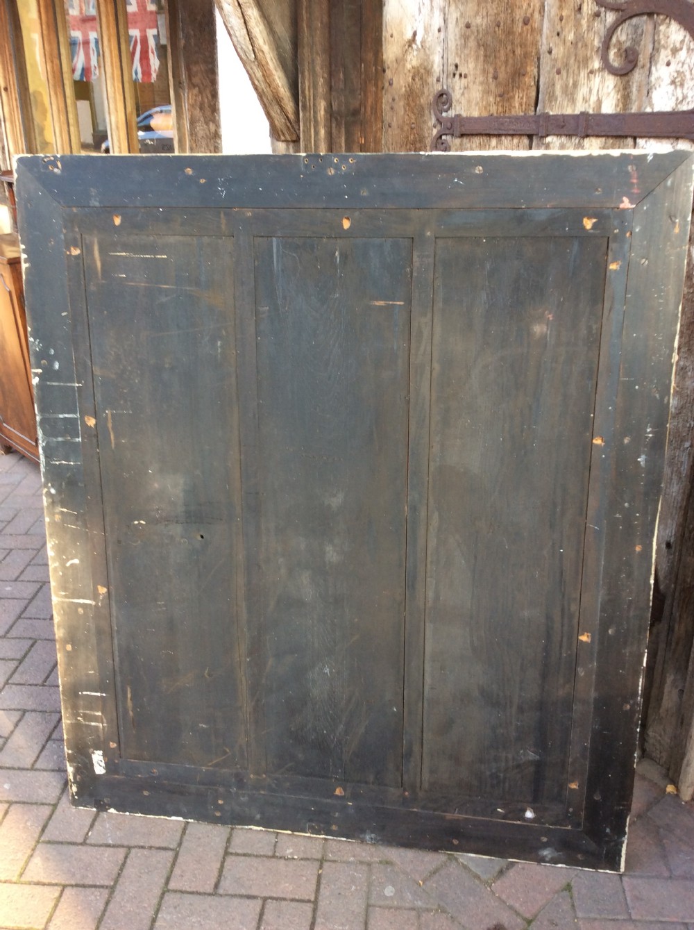 19thC Ebonised bevelled mirror View VII