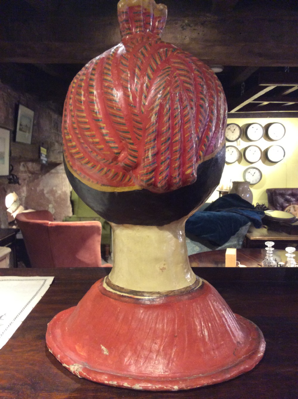 Edwardian Papier mâché bust of Indian man  View II