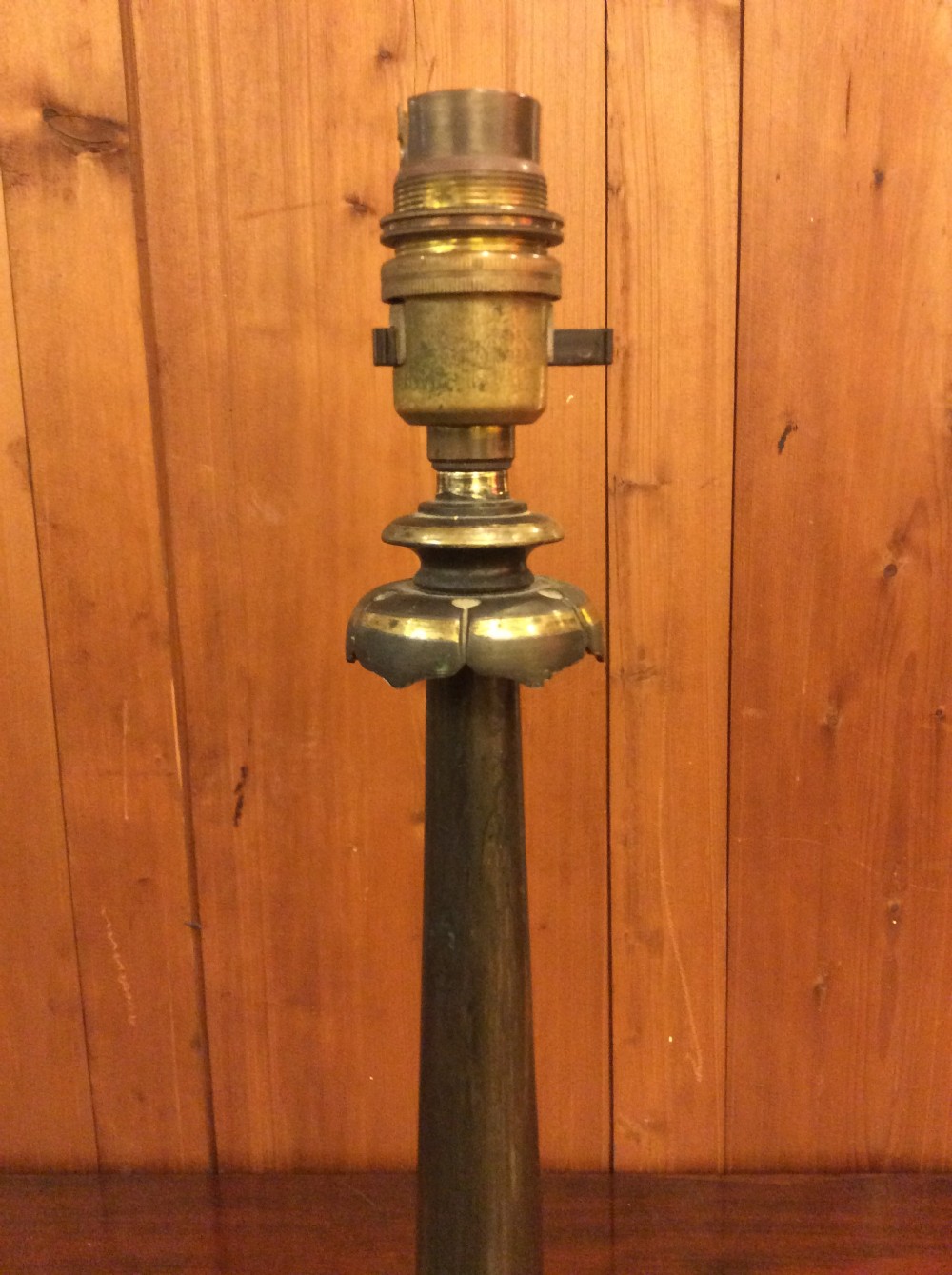 19thC   Brass & Polished steel lamp View III