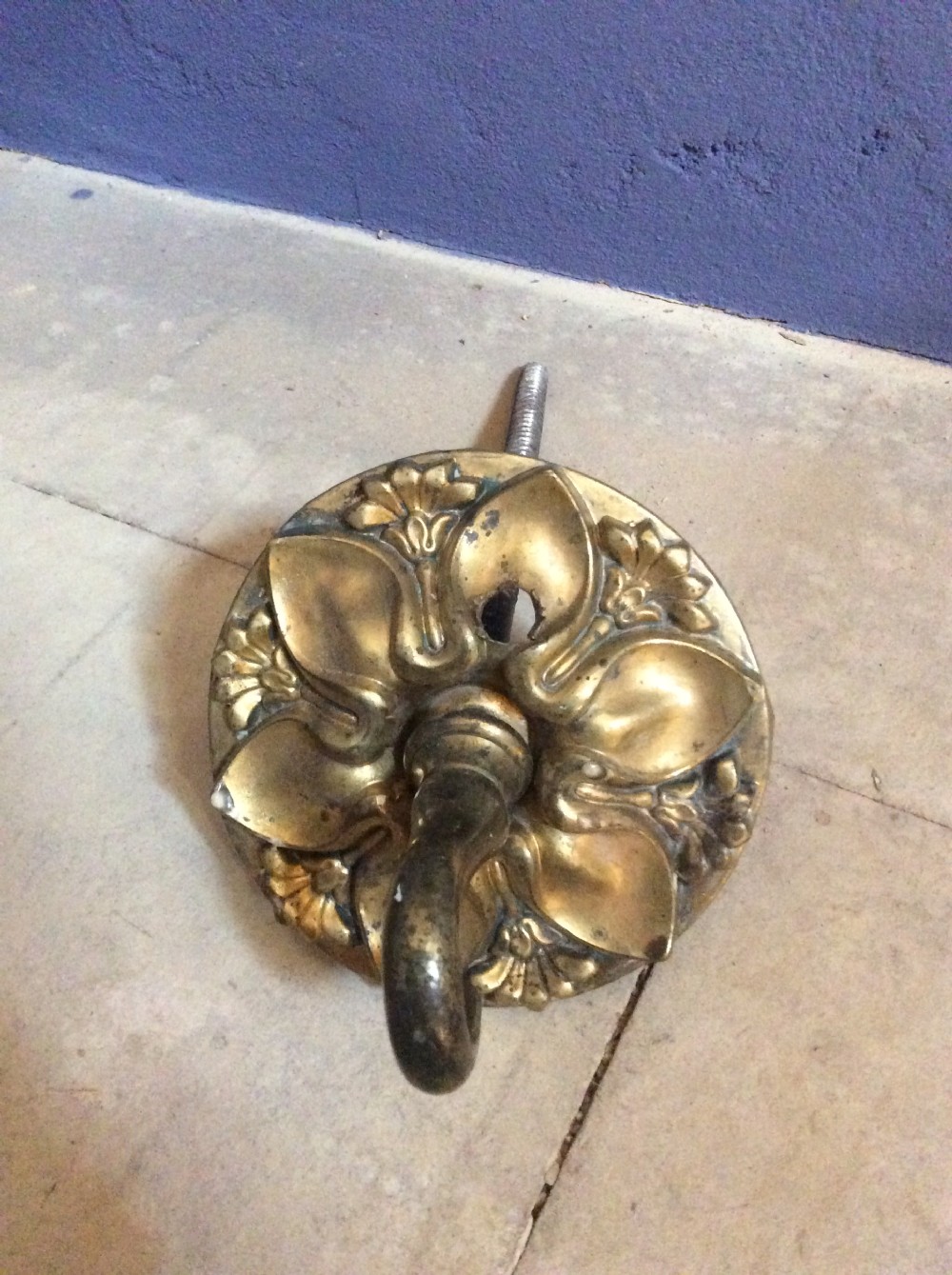 A 9 branch gilt brass chandelier View V