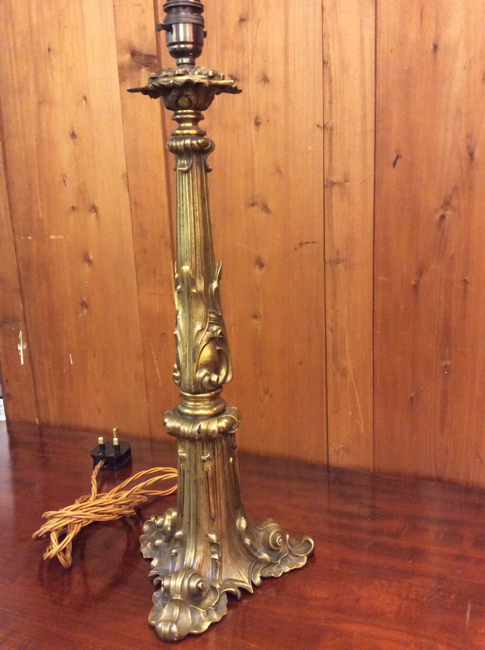 19thC brass lamp View II