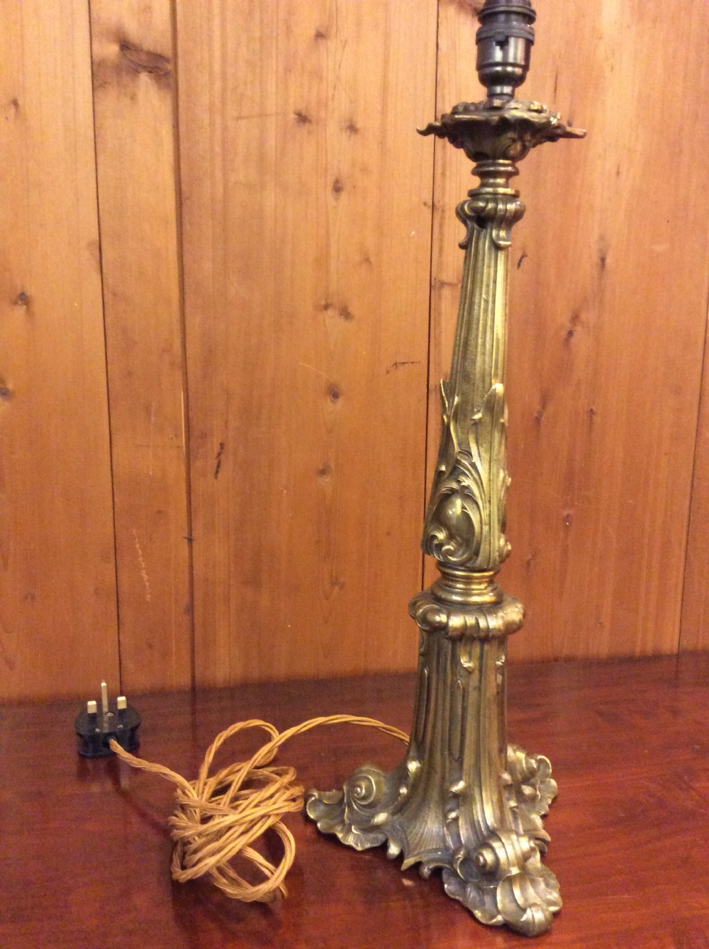 19thC brass lamp View III