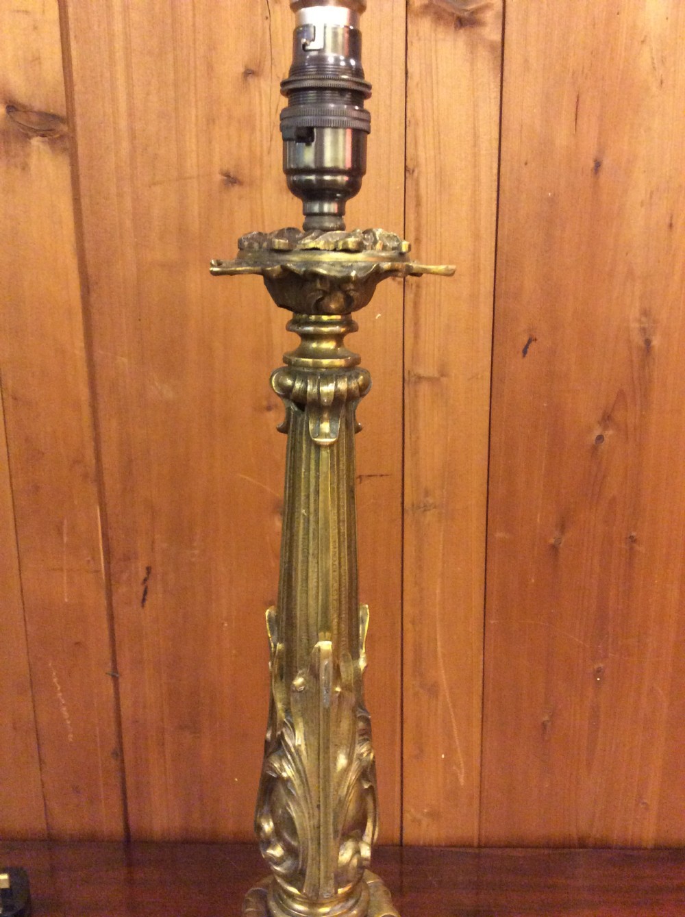 19thC brass lamp View IV