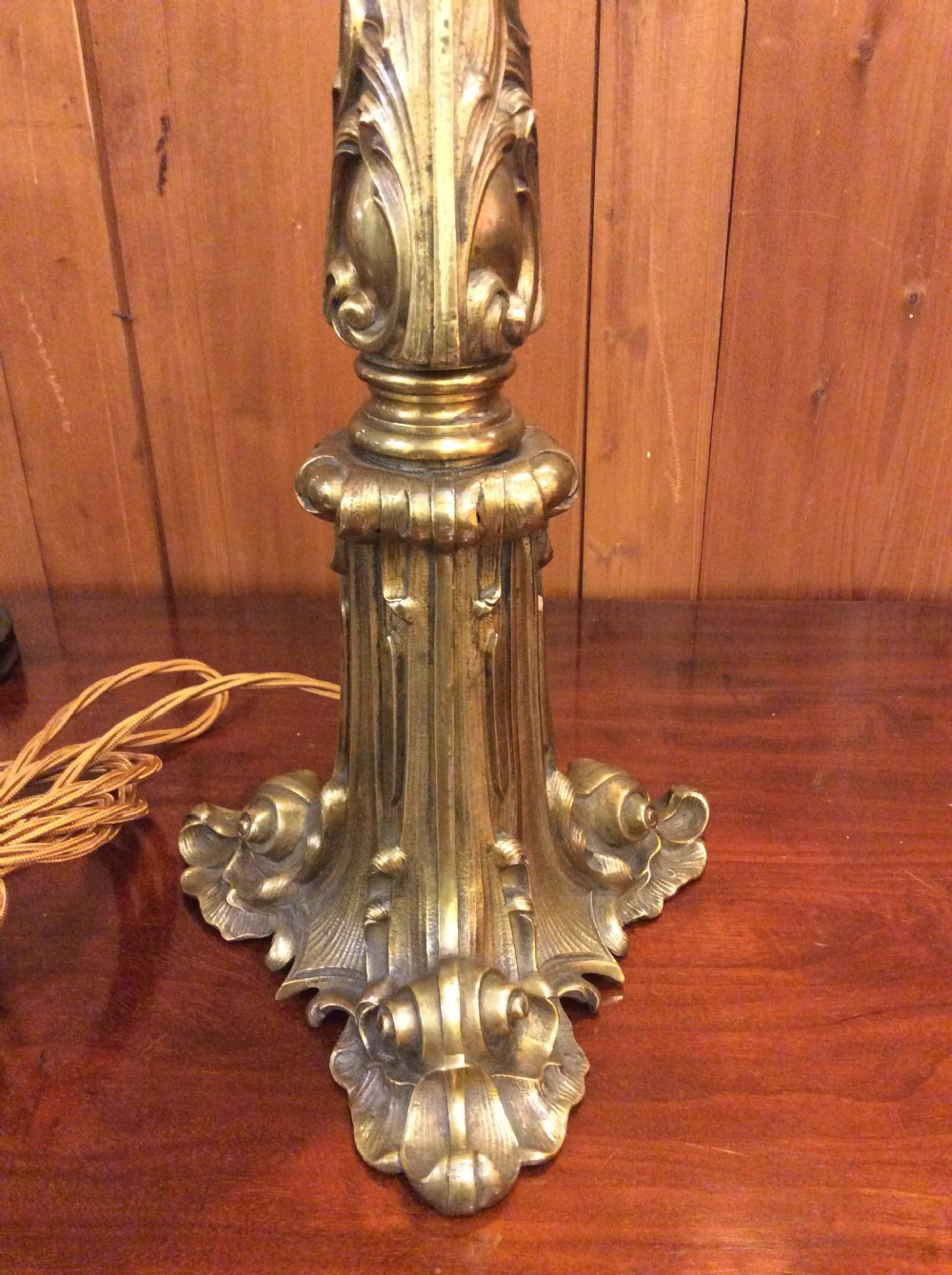19thC brass lamp View V