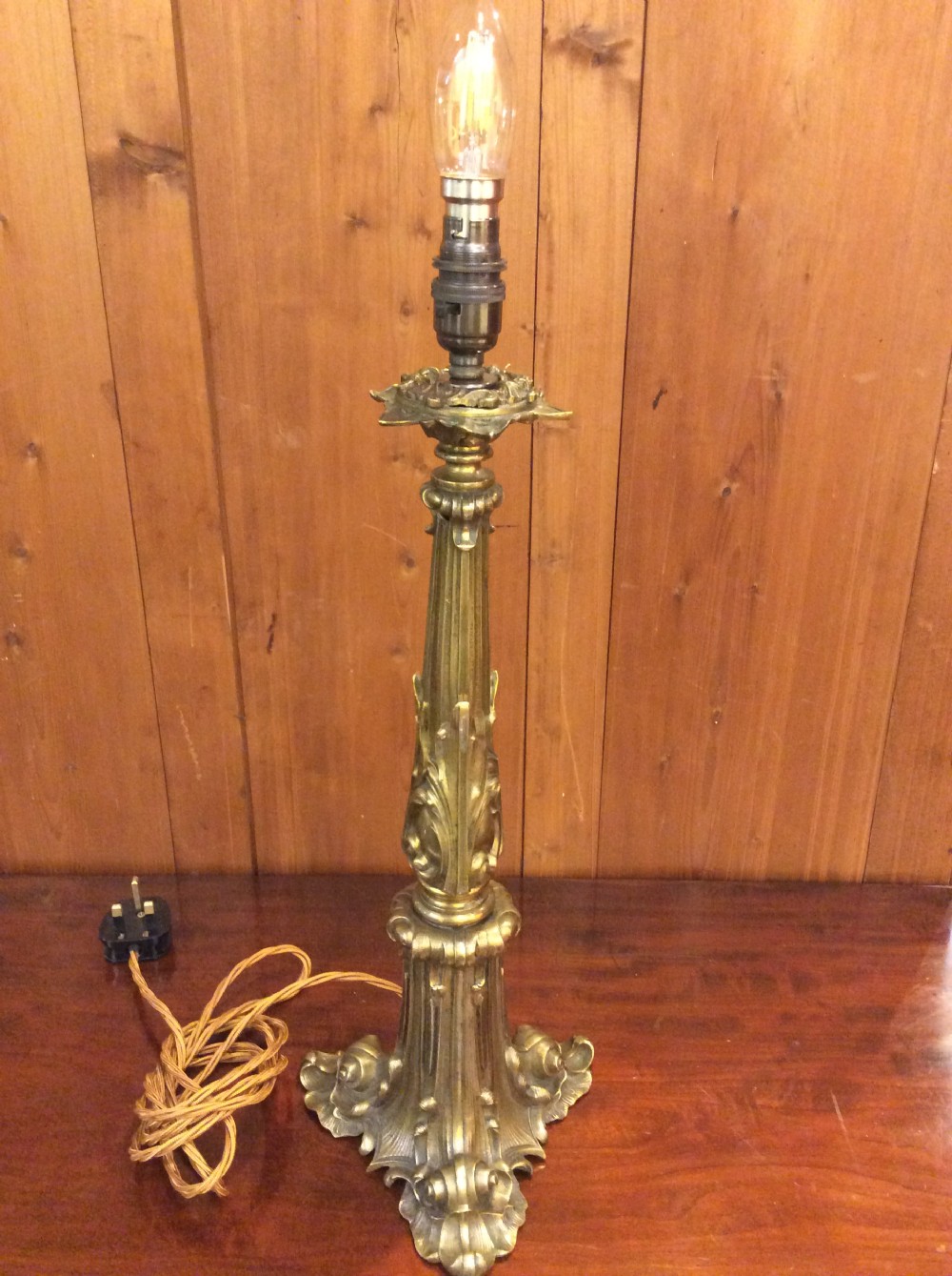 19thC brass lamp View VI