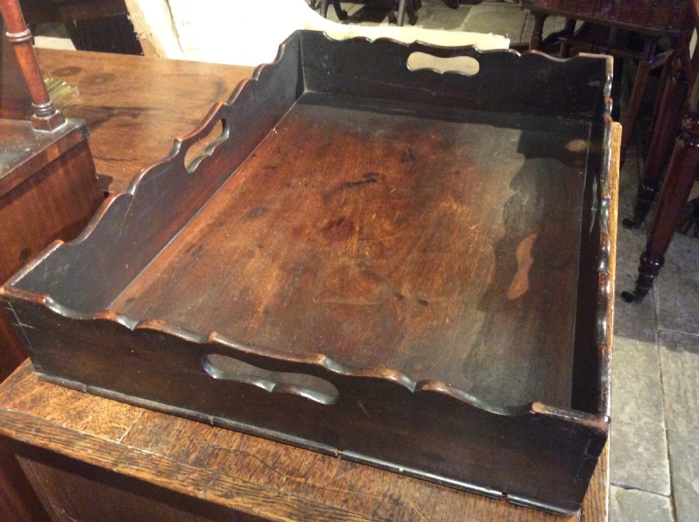 18thC Mahogany butlers tray View II