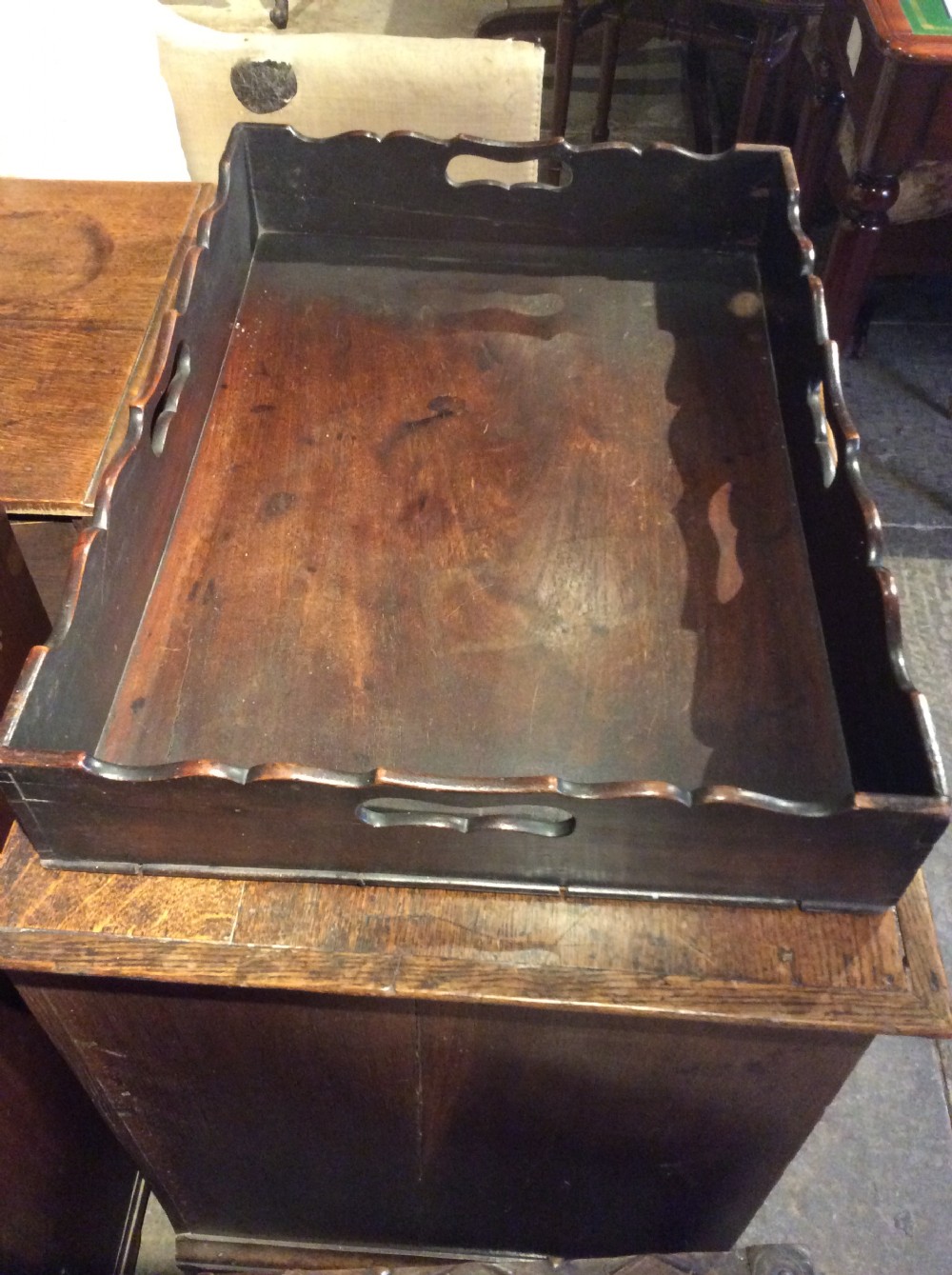 18thC Mahogany butlers tray View III