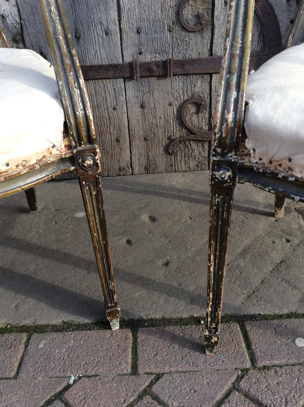 Pair of early 19thC painted & decorated  armchairs View IV