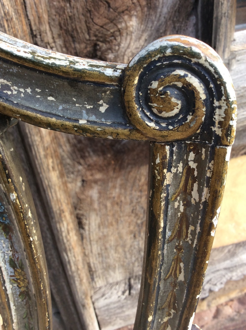 Pair of early 19thC painted & decorated  armchairs View VII