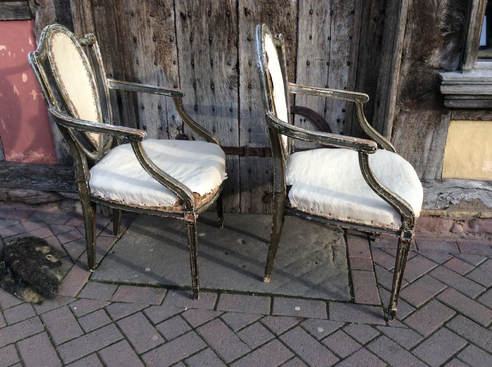 Pair of early 19thC painted & decorated  armchairs View VIII
