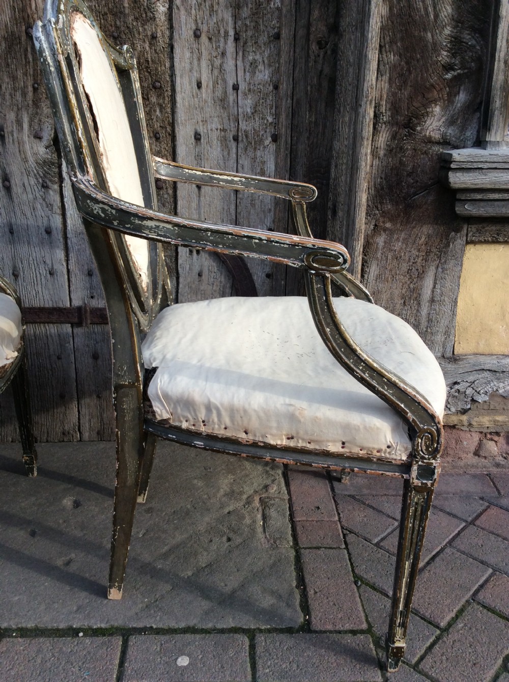 Pair of early 19thC painted & decorated  armchairs View IX
