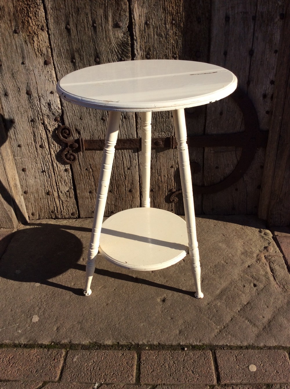 19thC Painted lamp table