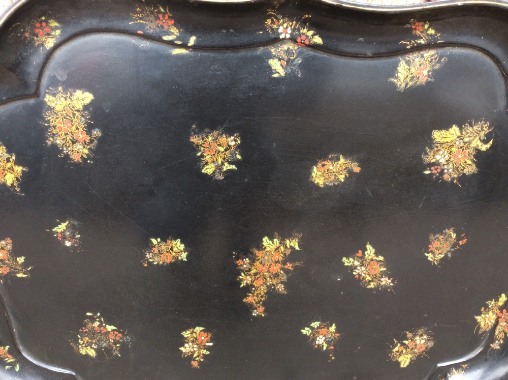 19thC Jennens & Bettridge large papier mâché tray View II