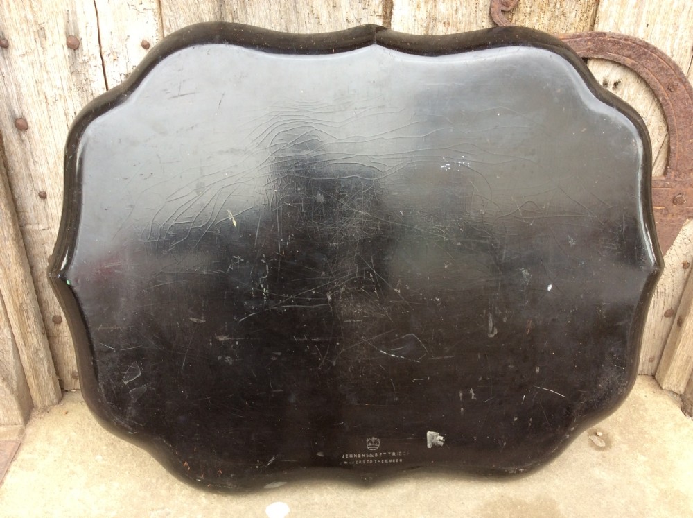 19thC Jennens & Bettridge large papier mâché tray View V