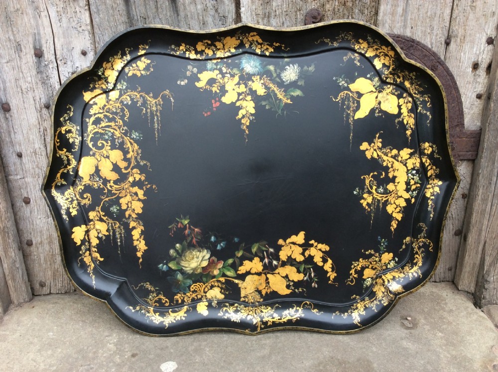 19thC Jennens & Bettridge large papier mâché tray