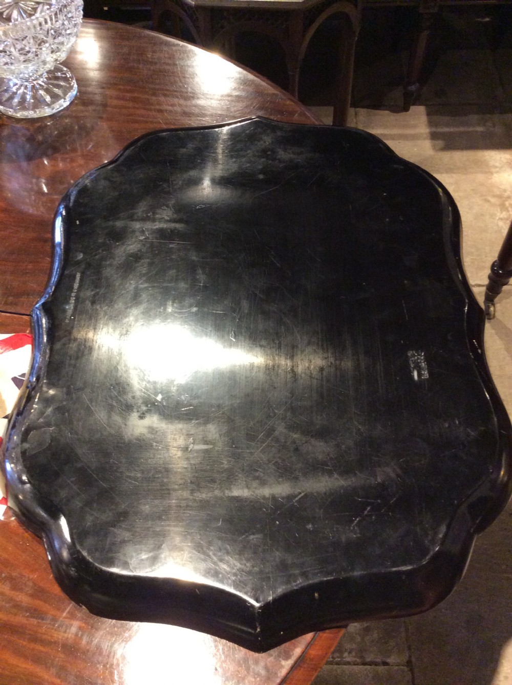 19thC Jennens & Bettridge large papier mâché tray View IV