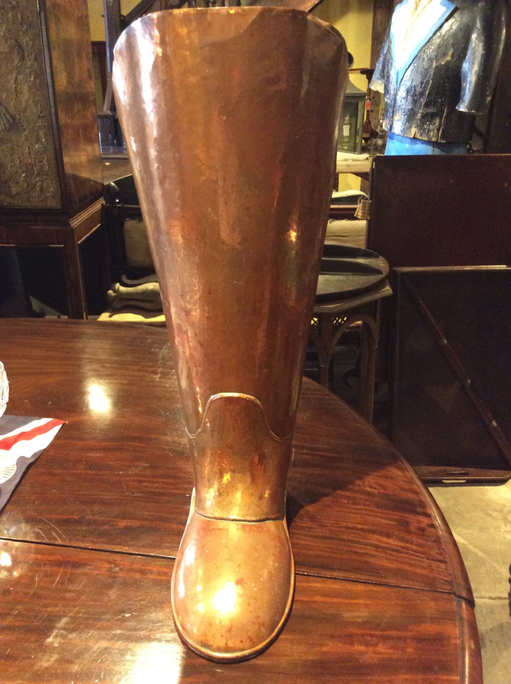 A large quirky copper and brass boot View III