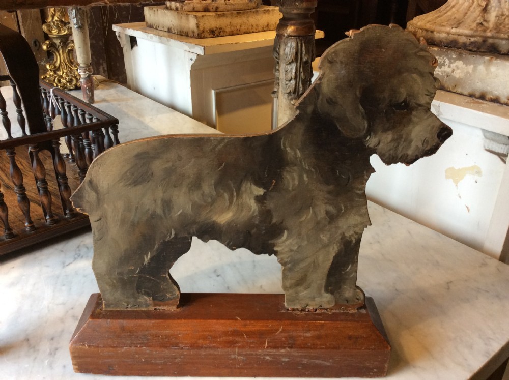 Edwardian wooden painted dog door stopper View II