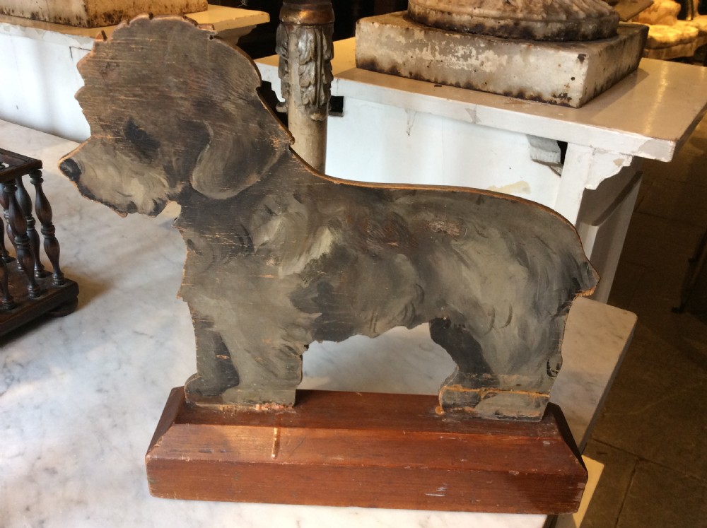 Edwardian wooden painted dog door stopper View IV
