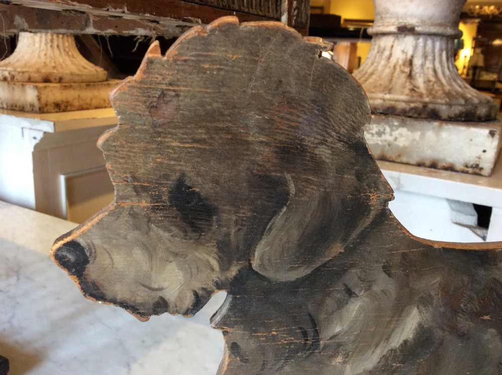 Edwardian wooden painted dog door stopper View VI