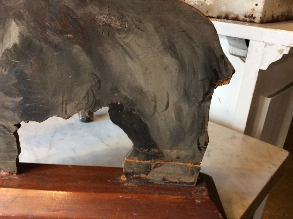 Edwardian wooden painted dog door stopper View VII