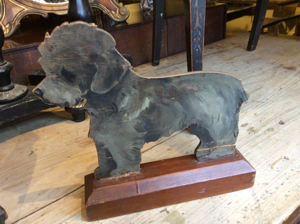 Edwardian wooden painted dog door stopper View VIII
