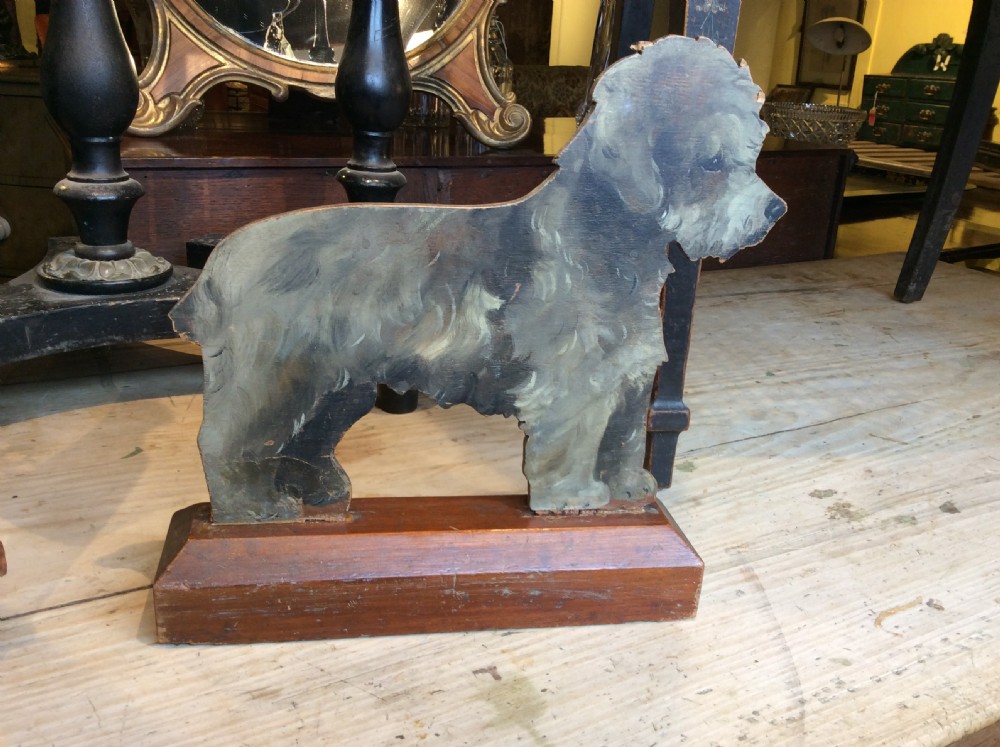 Edwardian wooden painted dog door stopper View IX