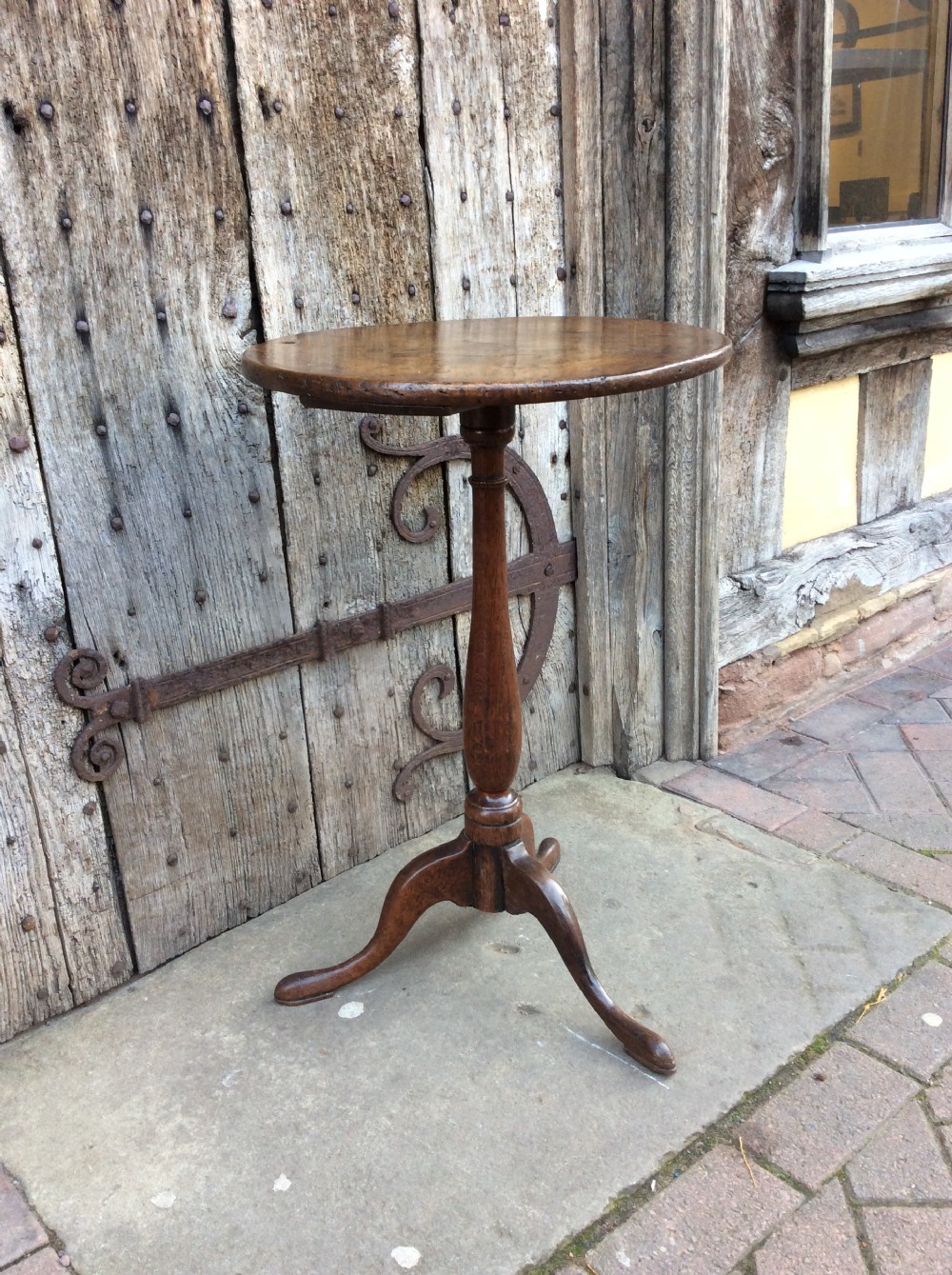18thC oak tripod table View III